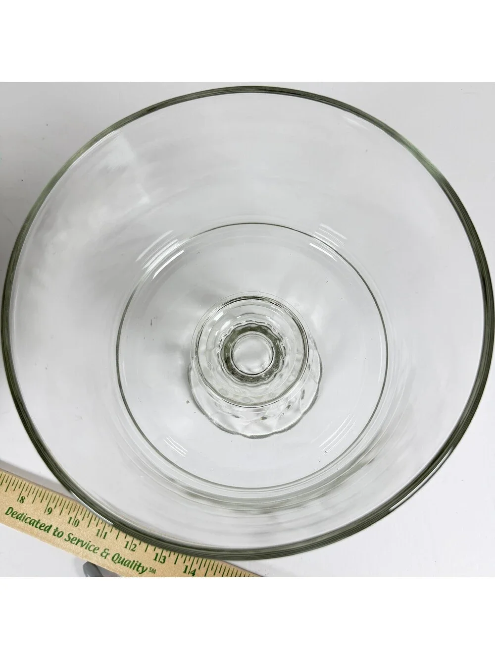 Clear Glass Pedestal Trifle Bowl Swirl Base Serving Dish Storage B-15